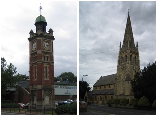 Clock Tower near Railway Station and St Lukes Parish Church, Maidenhead